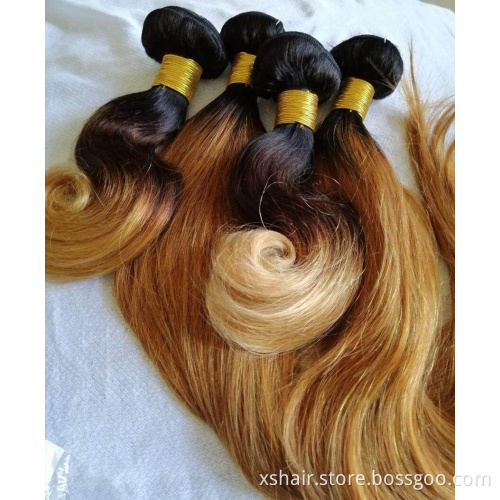 Body wave honey blonde human hair bundles 1B 4 27 ombre human hair bundles